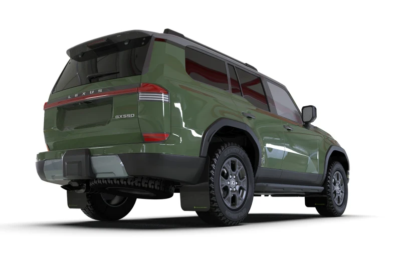Rally Armor 24-26 Lexus GX-550 Overtrail Black UR Mud Flap Dark Green Logo - Image 3
