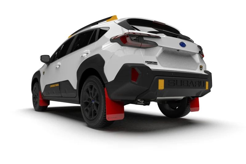 Rally Armor 24-26 Subaru Crosstrek (Wilderness Only) Red UR Mud Flap W/White Logo - No Drilling Req - Image 2