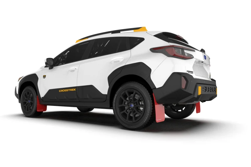 Rally Armor 24-26 Subaru Crosstrek (Wilderness Only) Red UR Mud Flap W/White Logo - No Drilling Req - Image 3
