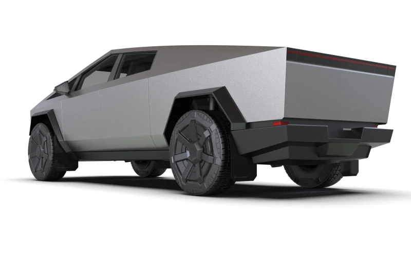 Rally Armor 24-25 Tesla Cybertruck Black UR Mud Flap White Logo - Image 3
