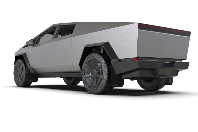 Rally Armor 24-25 Tesla Cybertruck Black UR Mud Flap White Logo - Image 5