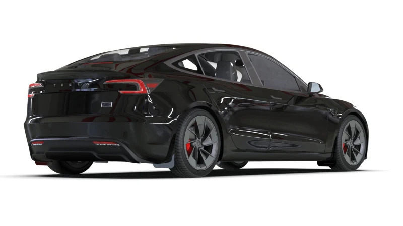 Rally Armor 24-26 Tesla Model 3 Highland Black UR Mud Flap Dark Grey Logo - Image 5