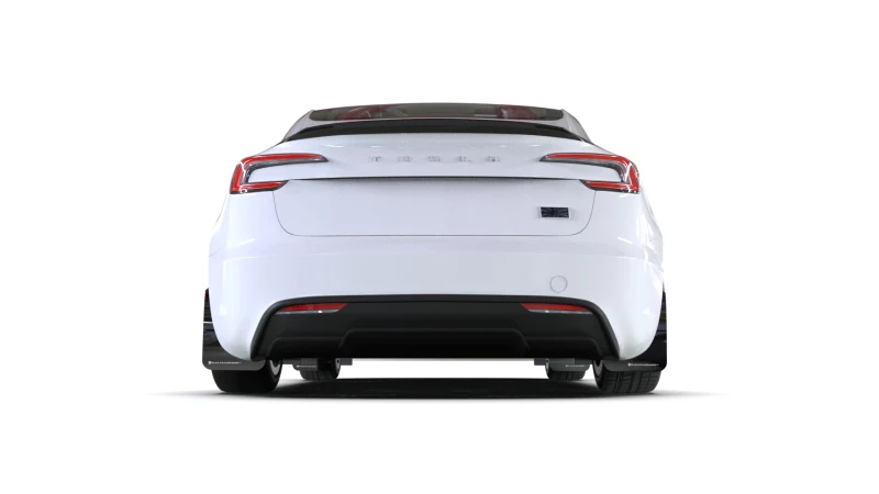 Rally Armor 24-26 Tesla Model 3 Highland Black UR Mud Flap Metallic Black Logo - Image 2