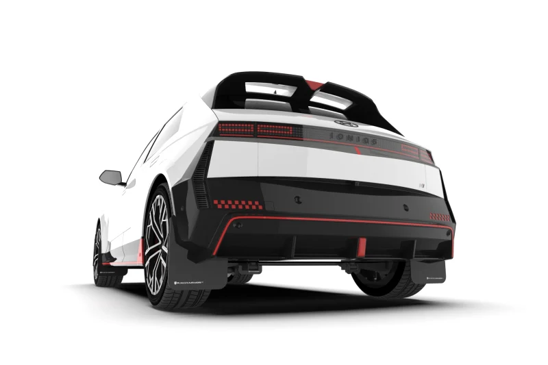 Rally Armor 25-26 Hyundai Ioniq 5 N Black Mud Flap w/Light Blue Logo - Image 3