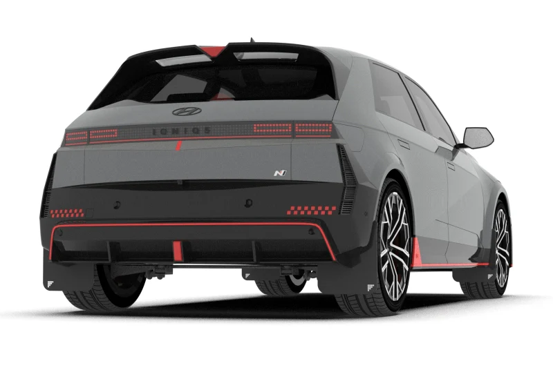 Rally Armor 25-26 Hyundai Ioniq 5 N Black UR Mud Flap Silver Battery Logo - Image 3
