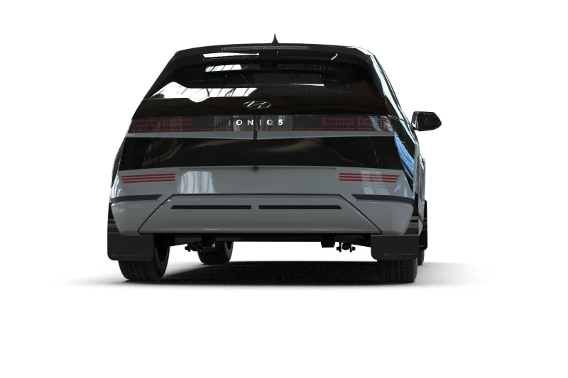 Rally Armor 25-26 Hyundai Ioniq 5 PE Black UR Mud Flap - Metallic Black Logo - Image 2