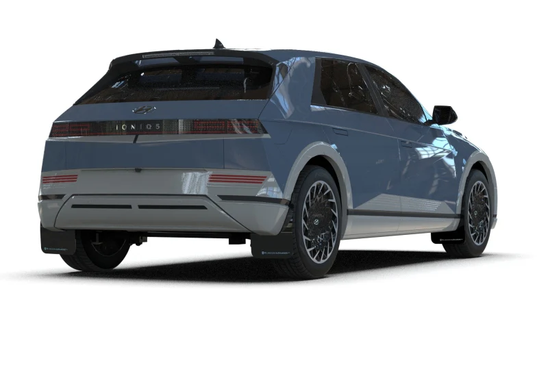 Rally Armor 25-26 Hyundai Ioniq 5 PE Black UR Mud Flap w/Silver Logo - Image 2