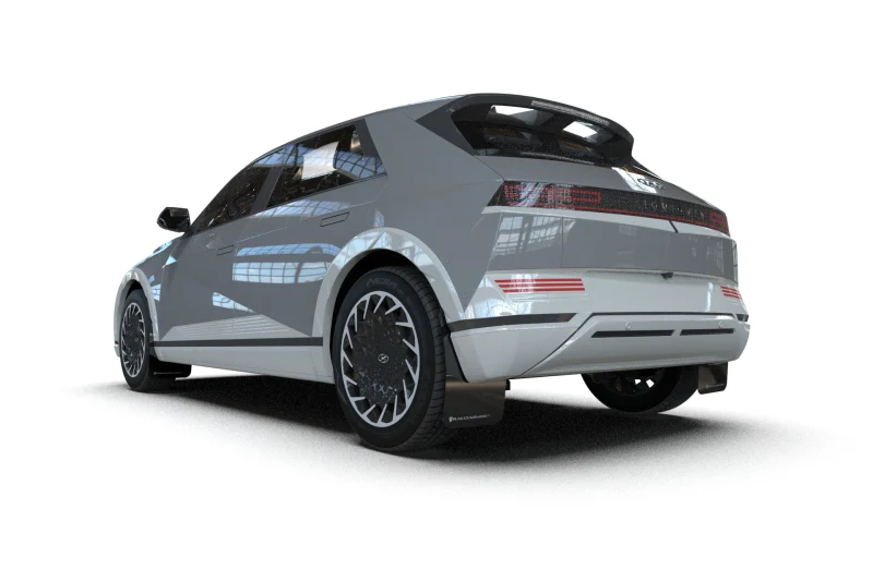 Rally Armor 25-26 Hyundai Ioniq 5 PE Black UR Mud Flap w/Silver Logo - Image 3