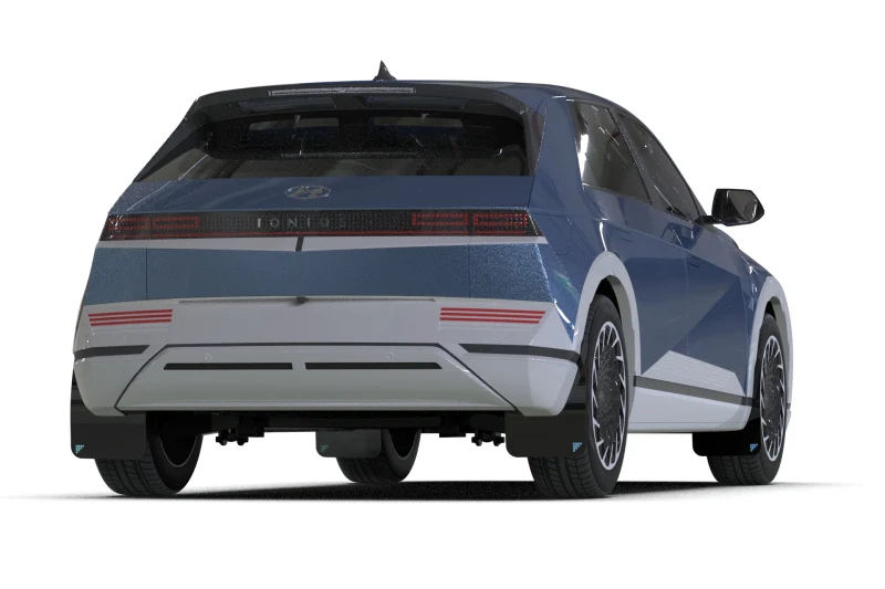 Rally Armor 25-26 Hyundai Ioniq 5 PE Blk Mud Flap w/Light Blue Battery Logo - Image 3