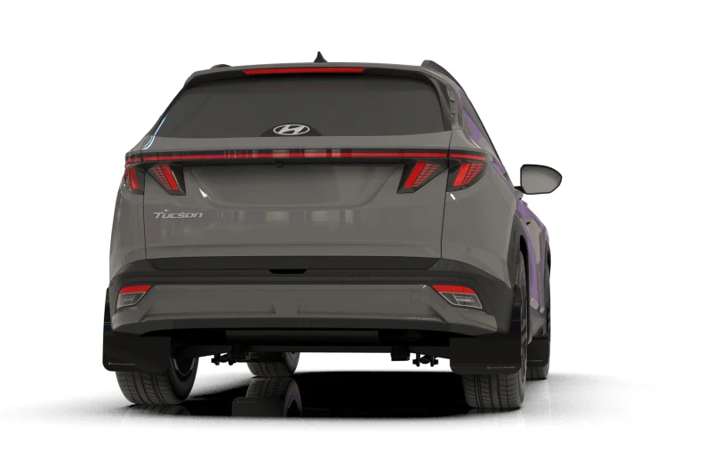Rally Armor 25-26 Hyundai Tucson (Excl. ICE & XRT) Black UR Mud Flap w/ White Logo - Image 2