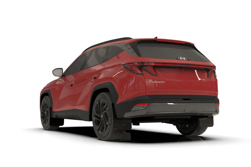 Rally Armor 25-26 Hyundai Tucson (Excl. ICE & XRT) Black UR Mud Flap w/ White Logo - Image 4