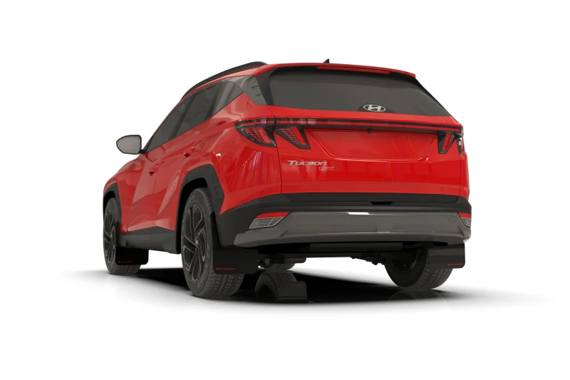 Rally Armor 25-26 Hyundai Tucson ICE XRT Black UR Mud Flap - Red Logo - Image 2