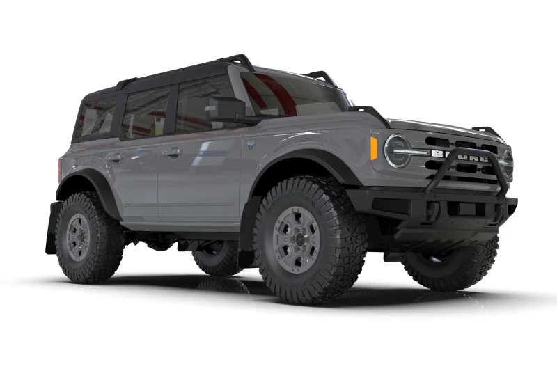 Rally Armor 21-25 Ford Bronco (Plstc Bmpr - NO Rptr/Sprt - NO RR/RB) Blk Mud Flap w/Cy Orange Logo - Image 3