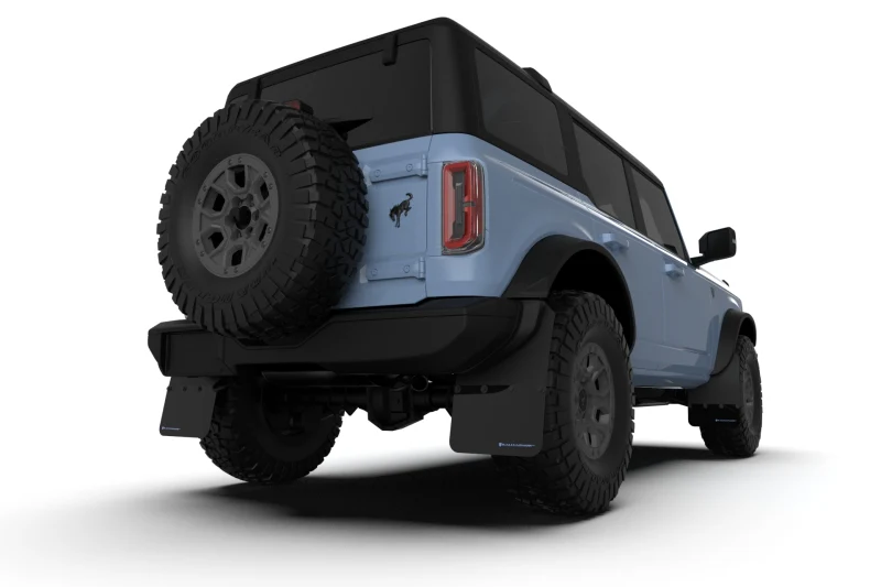 Rally Armor 21-25 Ford Bronco (Plstc Bmpr + RR - NO Rptr/Sprt) Blk Mud Flap w/Cy Orange Logo - Image 2