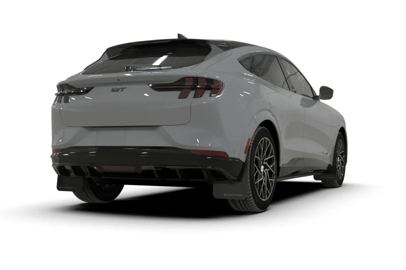 Rally Armor 21-25 Ford Mustang Mach-E/GT/Rally Black Mud Flap w/White Logo - Image 6