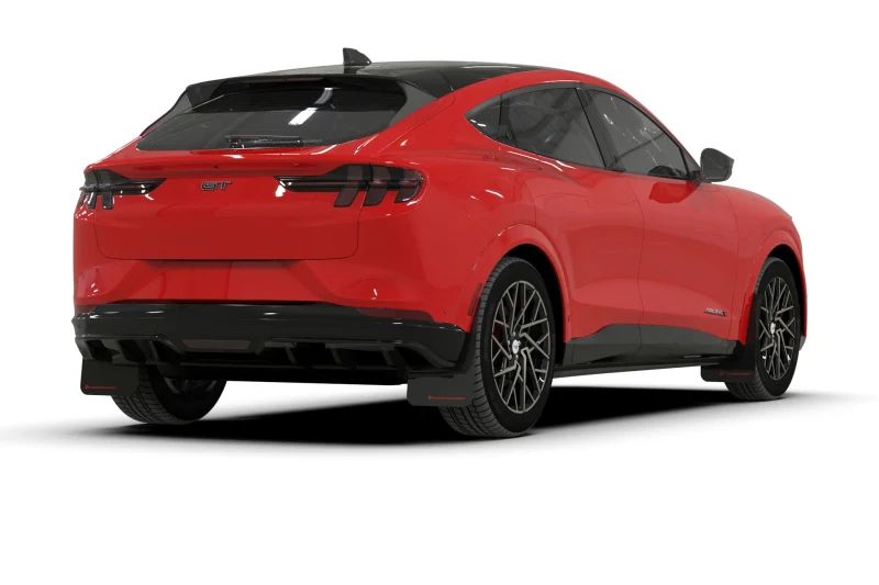 Rally Armor 21-25 Ford Mustang Mach-E/GT/Rally Black UR Mud Flap w/Metallic Black Logo - Image 7