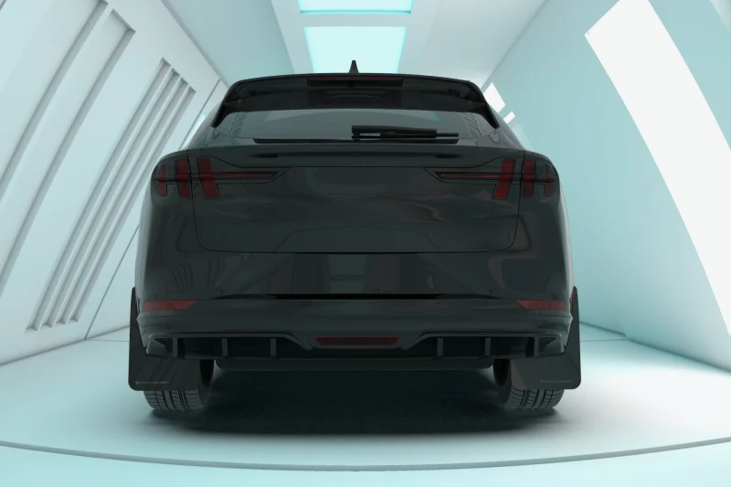 Rally Armor 21-25 Ford Mustang Mach-E/GT/Rally Black UR Mud Flap w/Red Logo - Image 2