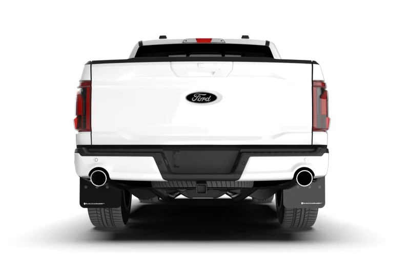 Rally Armor 21-25 Ford F-150 (Excl. Raptor) Black UR Mud Flap w/White Logo - Image 2