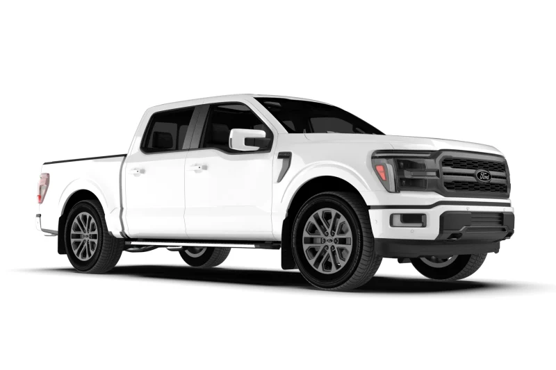 Rally Armor 21-25 Ford F-150 (Excl. Raptor) Black UR Mud Flap w/White Logo - Image 8