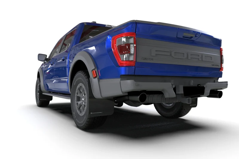Rally Armor 21-25 Ford F-150 Raptor Gen 3 Black UR Mud Flap w/Metallic Black Logo - Image 2