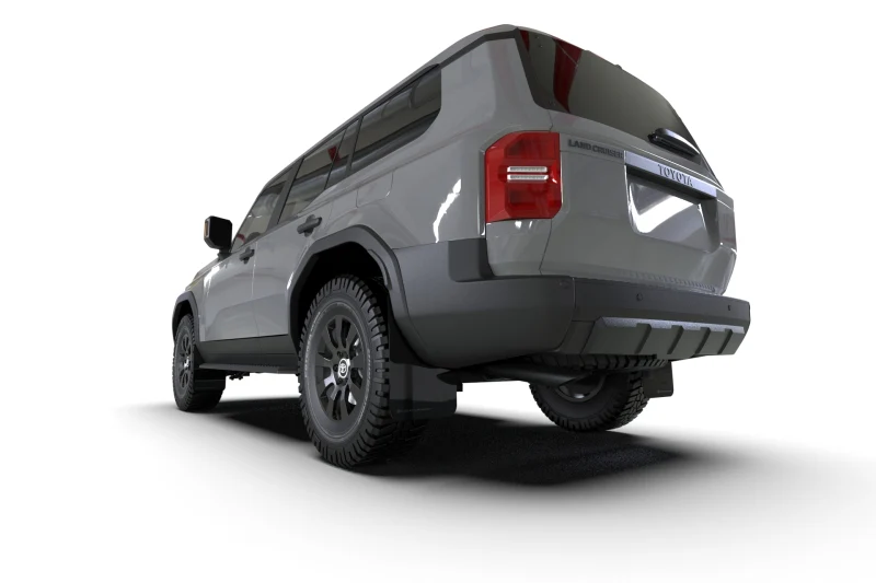 Rally Armor 22-26 Toyota Land Cruiser Black UR Mud Flap Dark Grey Logo - Image 3