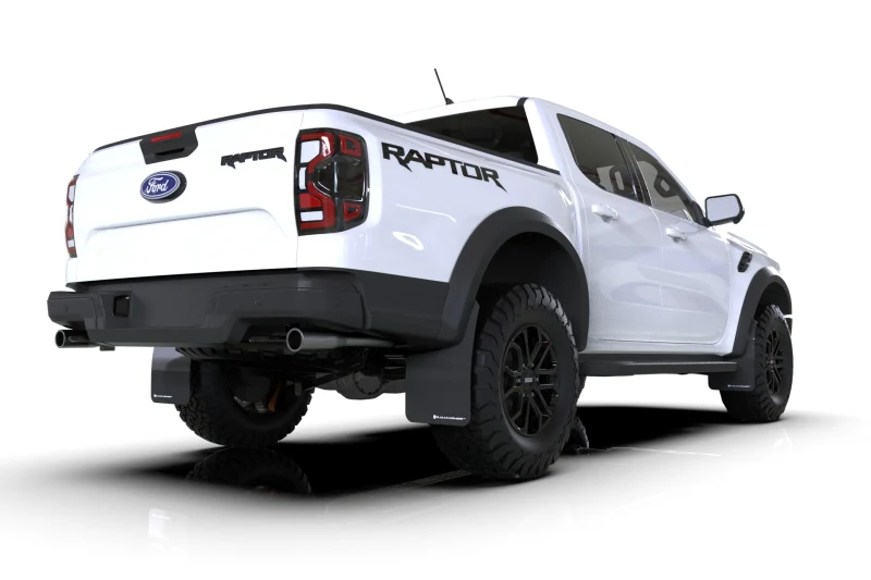 Rally Armor 23-25 Ford Ranger Raptor Black UR Mud Flap White Logo - Image 2