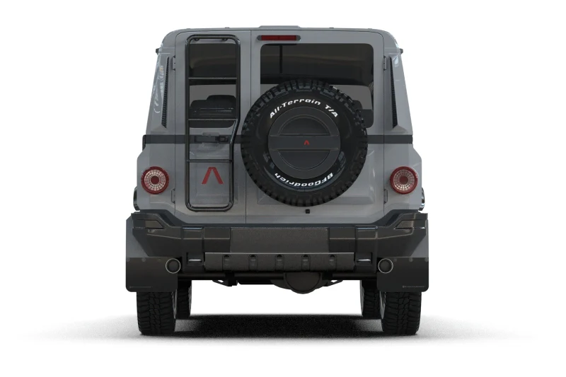 Rally Armor 23-25 Ineos Grenadier Black Mud Flap - Warm Grey Logo - Image 2
