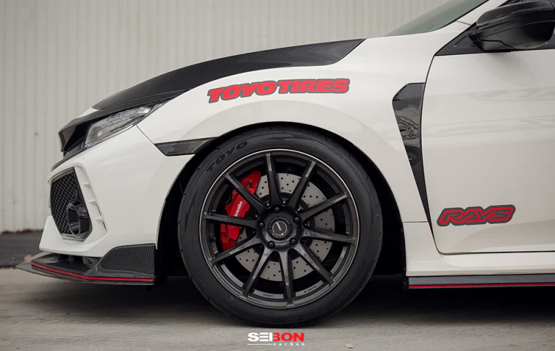 Seibon 17-18 Honda Civic Type-R Carbon Fiber Fender Ducts (Pair) - Image 9