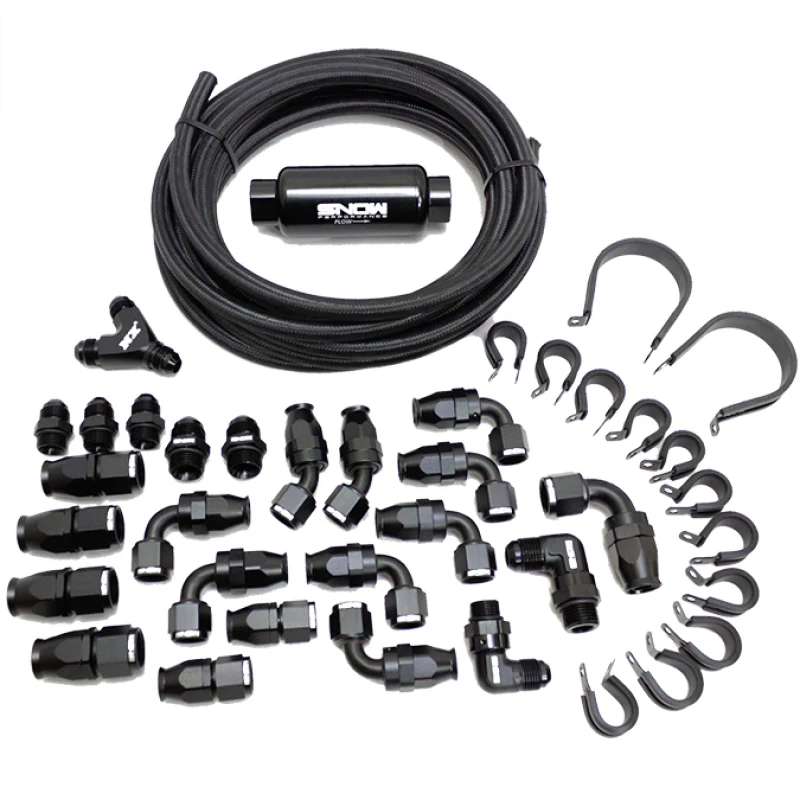 Snow Performance 8AN Braided Stainless Fuel Line Kit - Black Line - Image 3