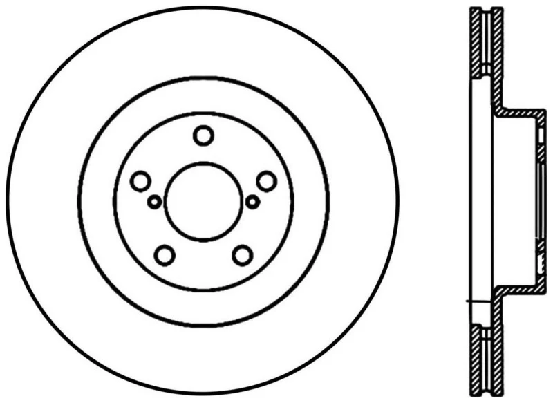 StopTech 02-10 Subaru WRX Slotted & Drilled Left Front Rotor (exc. STi) - Image 4