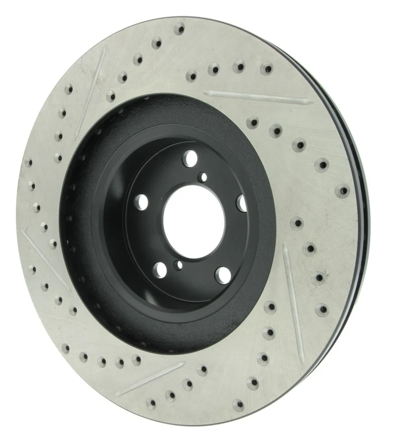 StopTech 02-10 Subaru WRX Slotted & Drilled Left Front Rotor (exc. STi) - Image 7