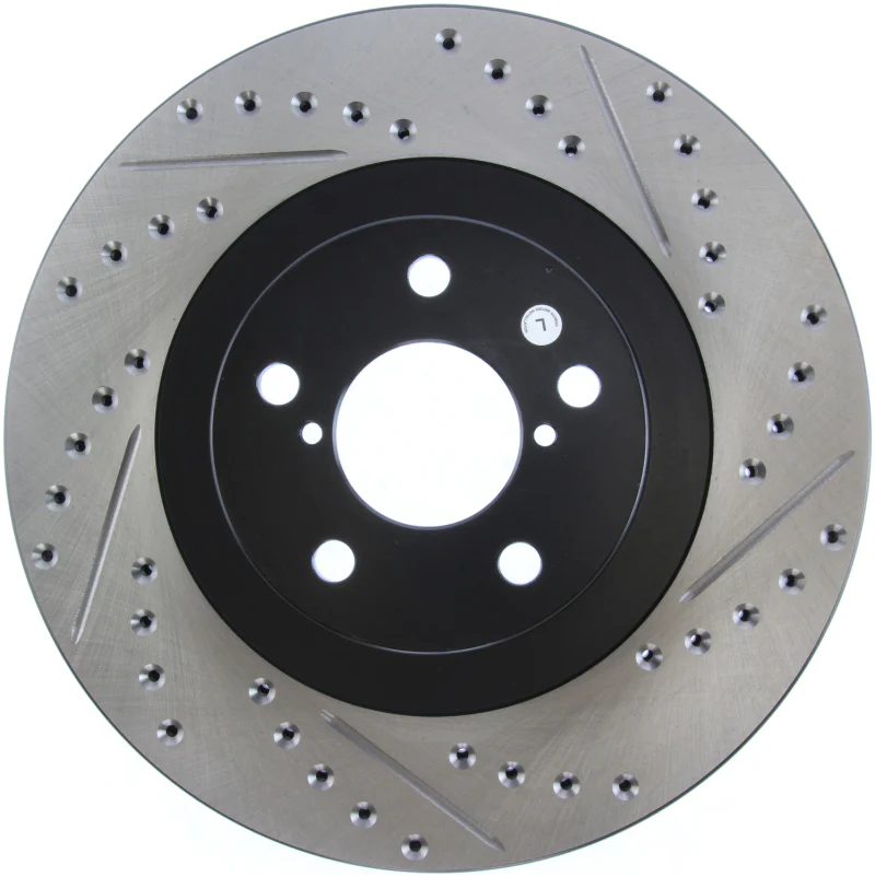 StopTech 02-10 Subaru WRX Slotted & Drilled Left Front Rotor (exc. STi) - Image 9