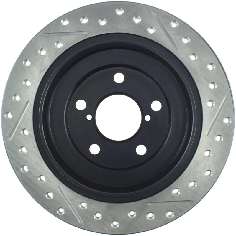 StopTech 05-06 Saab 9-2X AWD / 02-05 Impreza WRX / 02 WRX STi Slotted & Drilled Right Rear Rotor - Image 5