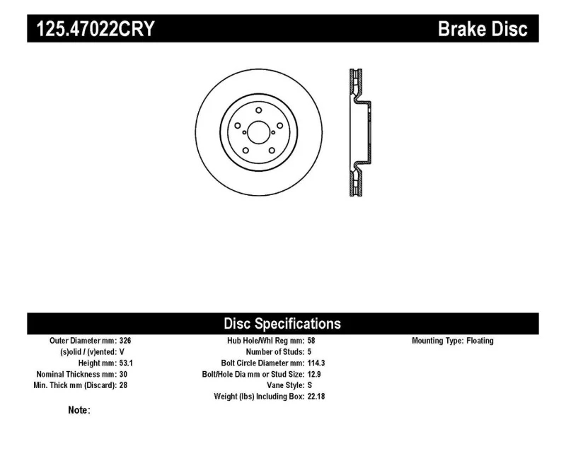 Stoptech 05-07 Subaru Impreza WRX Sti Front High Carbon CRYO-STOP Rotor - Image 2