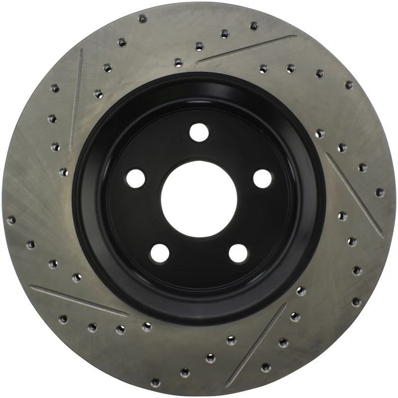 StopTech 11-12 Dodge Durango Sport Drilled & Slotted Front Driver-Side Brake Rotor - Image 9