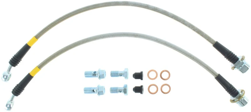 StopTech 94-02 Ford Mustang (Exc Cobra) / 03-04 Mustang Base & GT Stainless Steel Front Brake Lines - Image 4