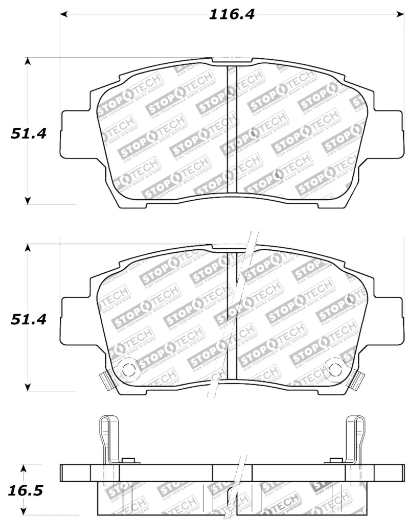 StopTech Performance 00-05 Celica GT-S Rear Brake Pads - Image 2