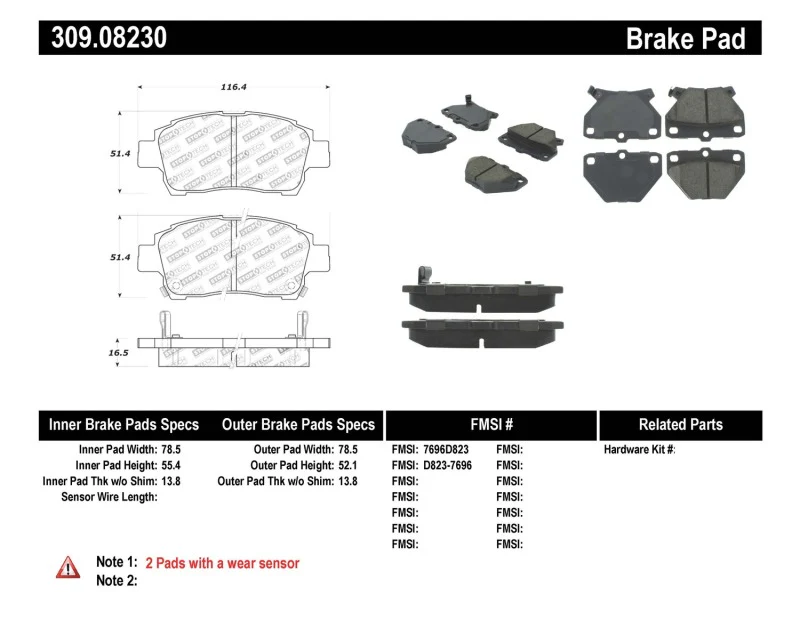 StopTech Performance 00-05 Celica GT-S Rear Brake Pads - Image 4