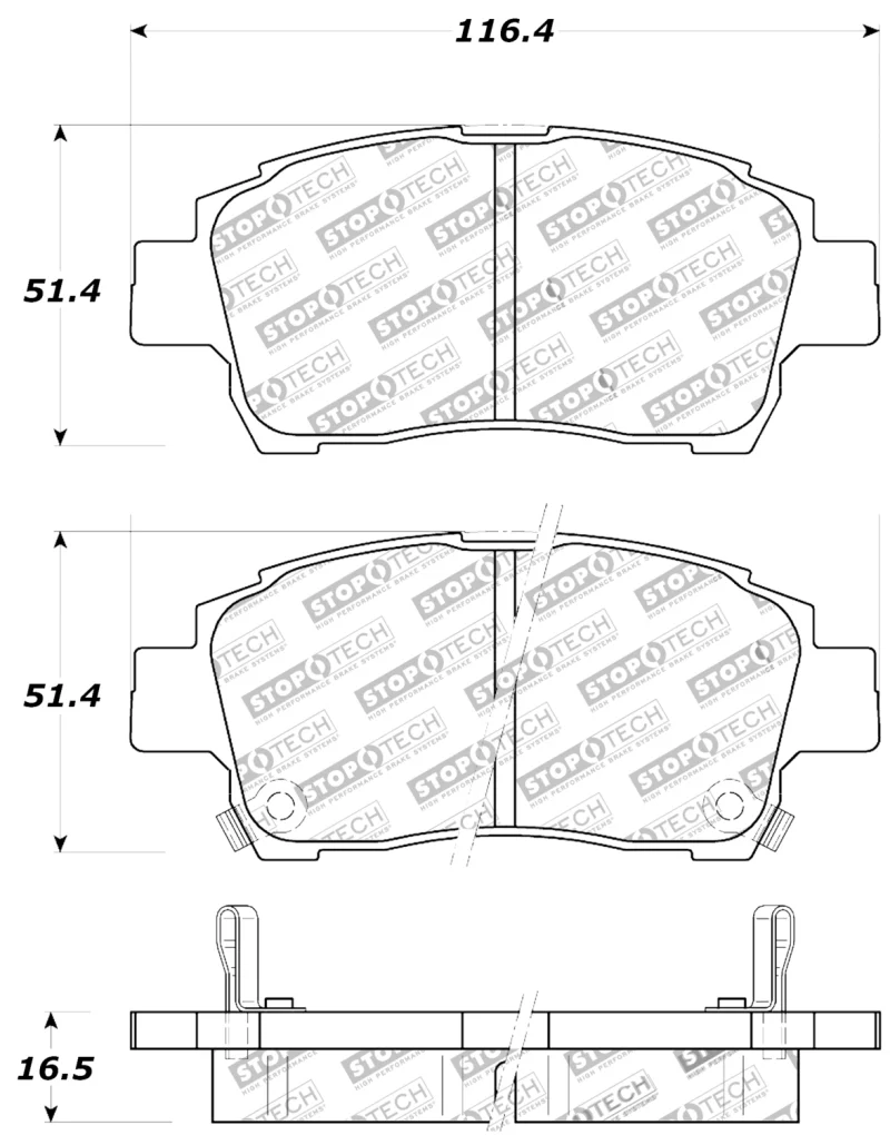 StopTech Performance 00-05 Celica GT-S Rear Brake Pads - Image 9