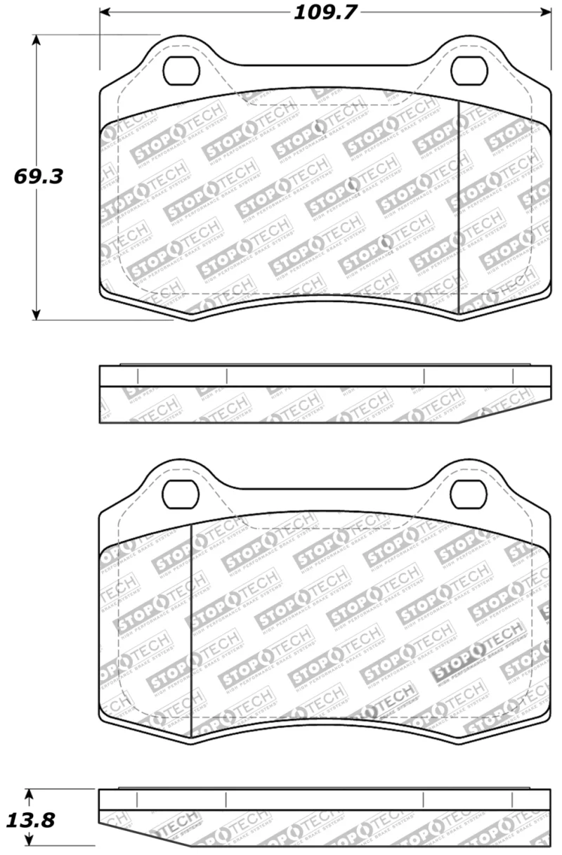 StopTech Performance 00-06 Jaguar S Typre R / XJ R / XJR-S / XJ Sport Rear Brake Pads - Image 8