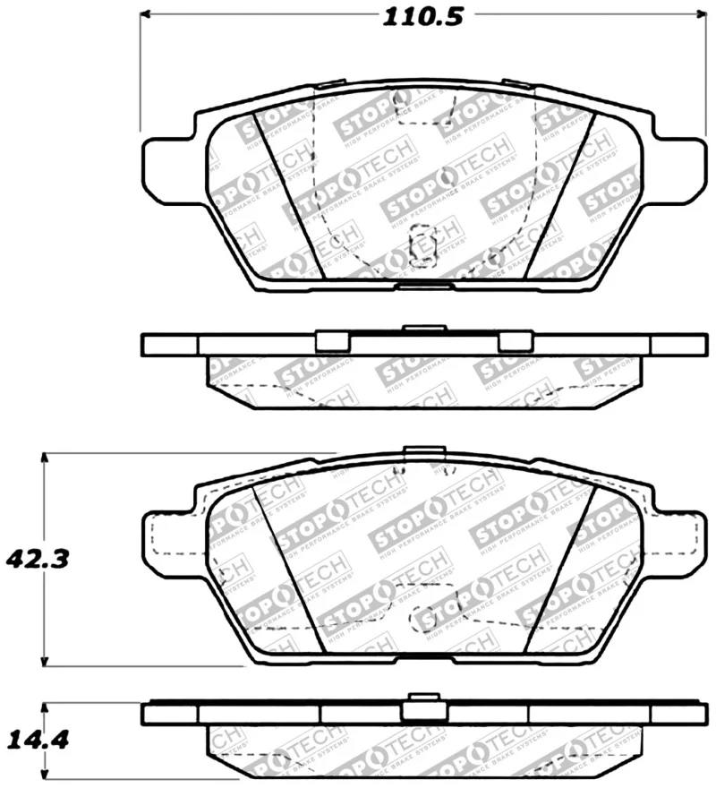 StopTech Performance 06-07 Mazdaspeed 6 Rear Brake Pads - Image 3