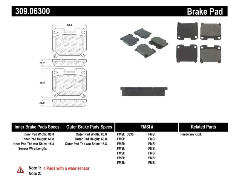 StopTech Performance 5/93-98 Toyota Supra Turbo Rear Brake Pads - Image 4