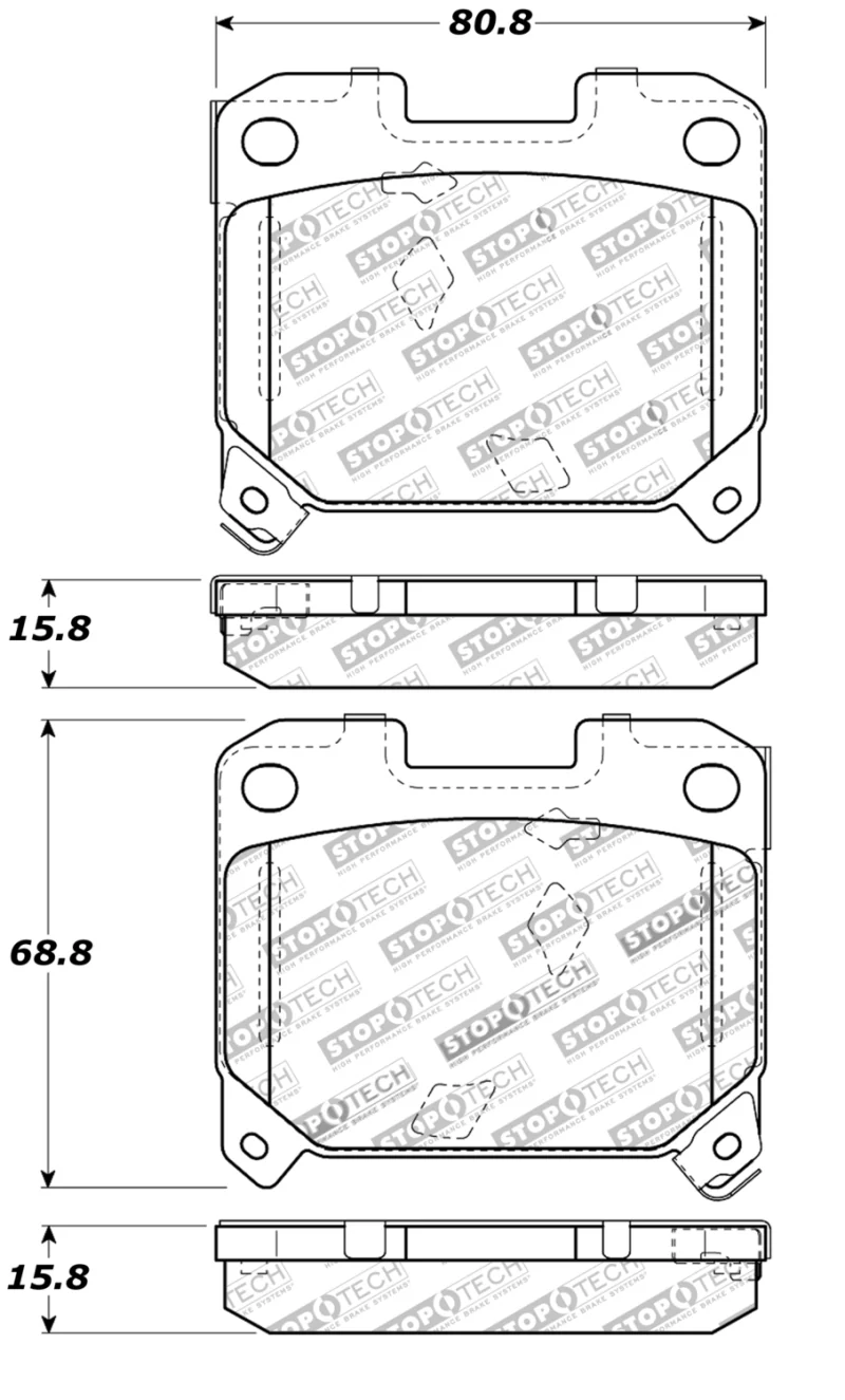 StopTech Performance 5/93-98 Toyota Supra Turbo Rear Brake Pads - Image 7
