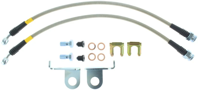 StopTech Stainless Steel Front Brake Lines 2015 Ford Mustang Base/V6/GT w/ 320mm & 352mm Front Discs - Image 2