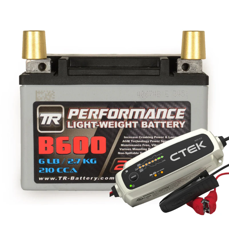 TR-B600 6LBS AGM Lightweight Battery Street Use Race Use Track Use Universal Fit with Battery Tender (Optional) - Image 2