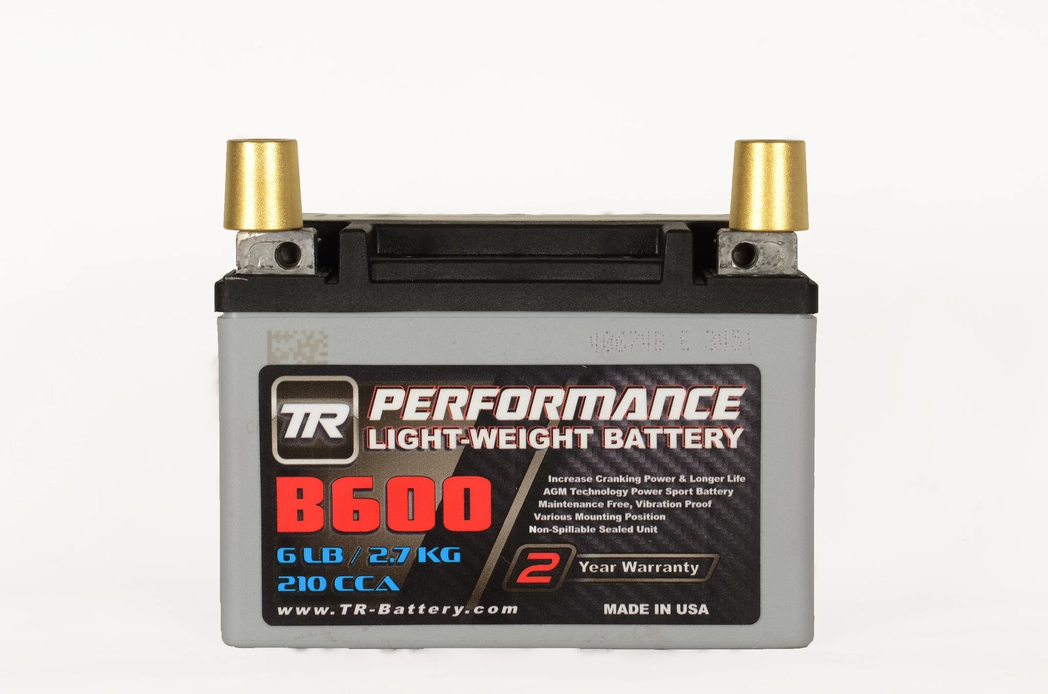 TR-B600 6LBS AGM Lightweight Battery Street Use Race Use Track Use Universal Fit with Battery Tender (Optional) - Image 7